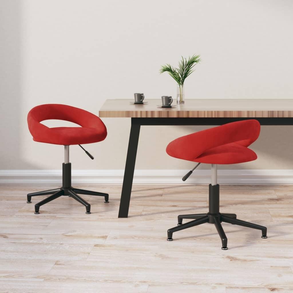 Chaises pivotantes à manger lot de 2 bordeaux velours, Maison & Meubles, Chaises de bureau, Neuf, Chaise de bureau, Rouge, Enlèvement ou Envoi