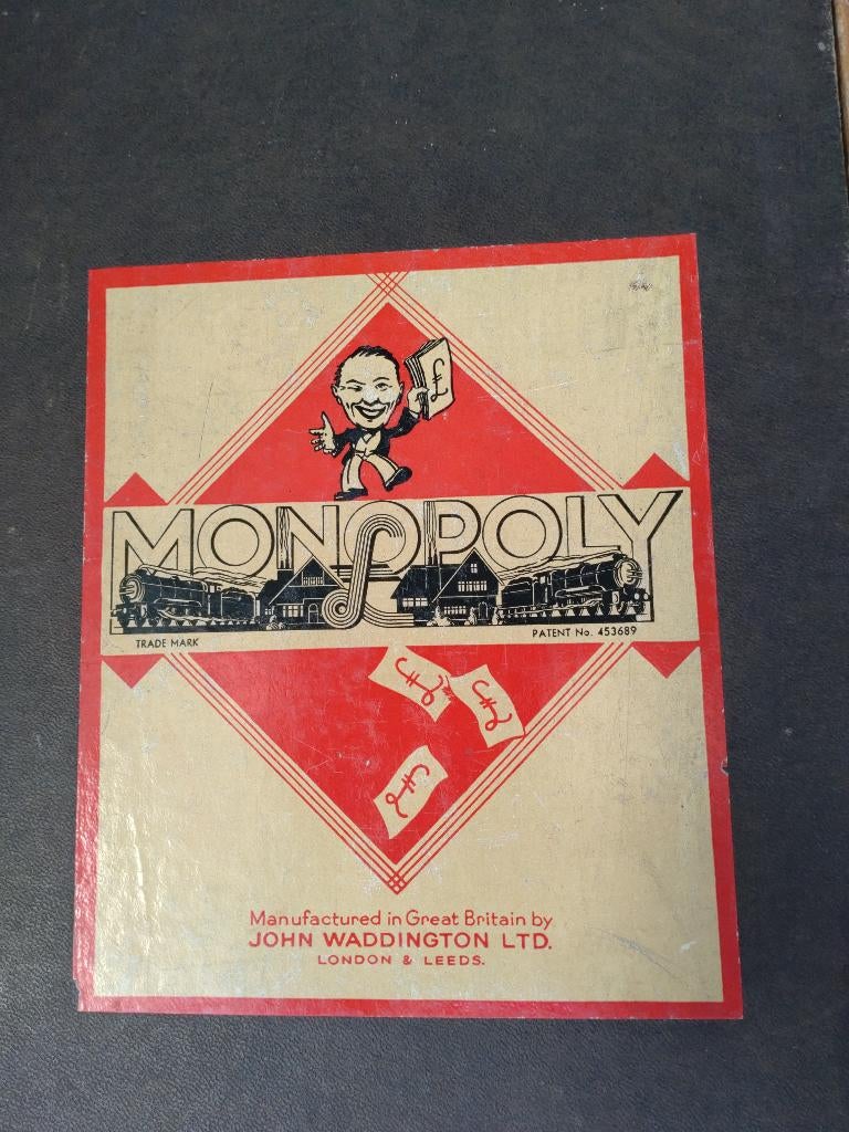 Zeer oud speelbord Monopoly, engelstalig, Ophalen of Verzenden