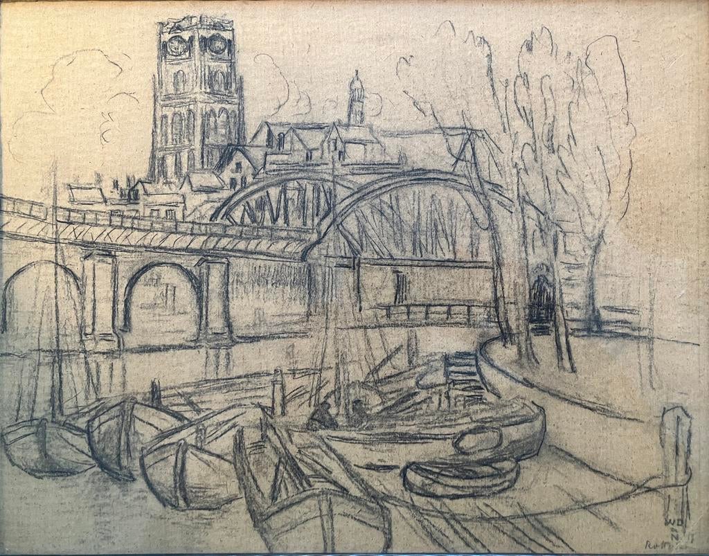 Houtskooltekening William Degouve de Nuncques (1867-1935), Ophalen