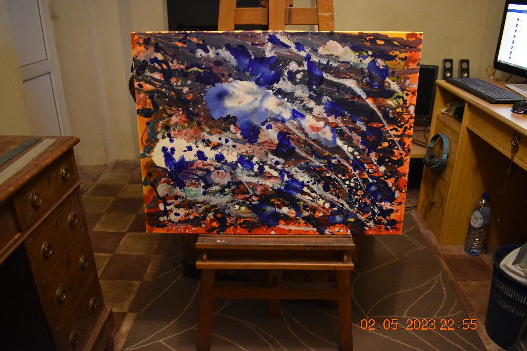 Serie nr. 23 over abstracte schilderijen, door joky kamo, Antiek en Kunst, Ophalen, Olieverf, Abstract