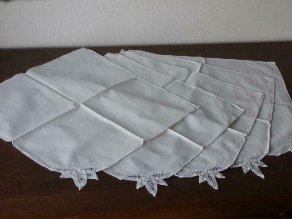 Serviettes anciennes avec dentelle aux fuseaux, Enlèvement ou Envoi