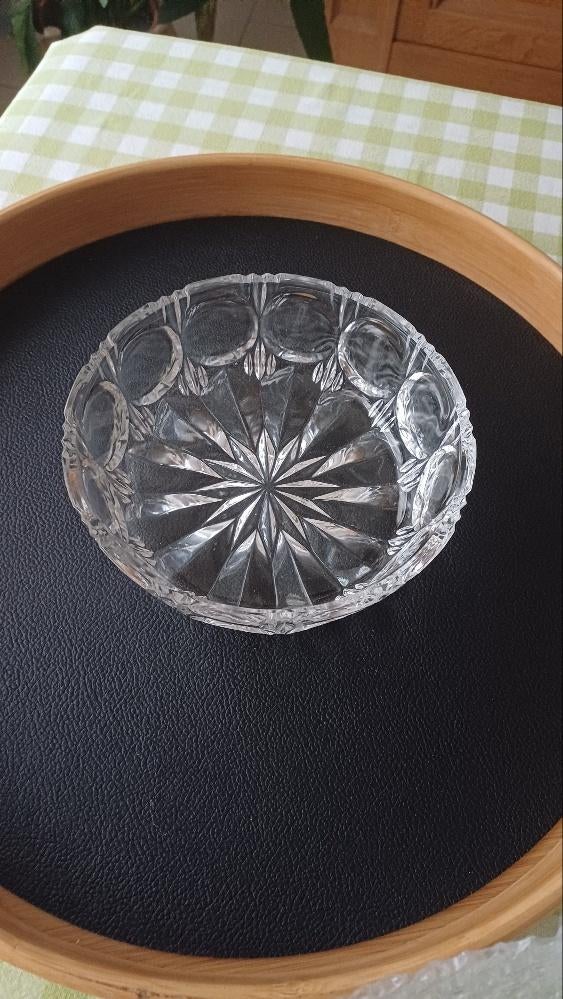 glazen kom met motief, Ophalen of Verzenden, Gebruikt, Glas, Kom(men)