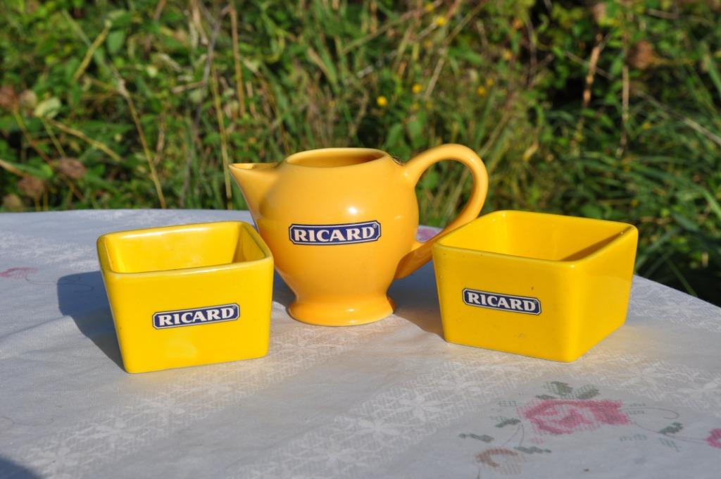ensemble ricard pichet et 2 ramequins en faience, Verzamelen, Merken en Reclamevoorwerpen, Gebruikt, Gebruiksvoorwerp, Ophalen of Verzenden