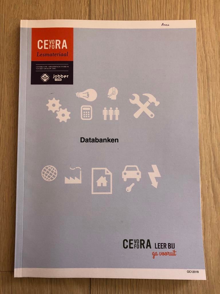 Cevora cursus over databanken - gratis, Enlèvement, Comme neuf