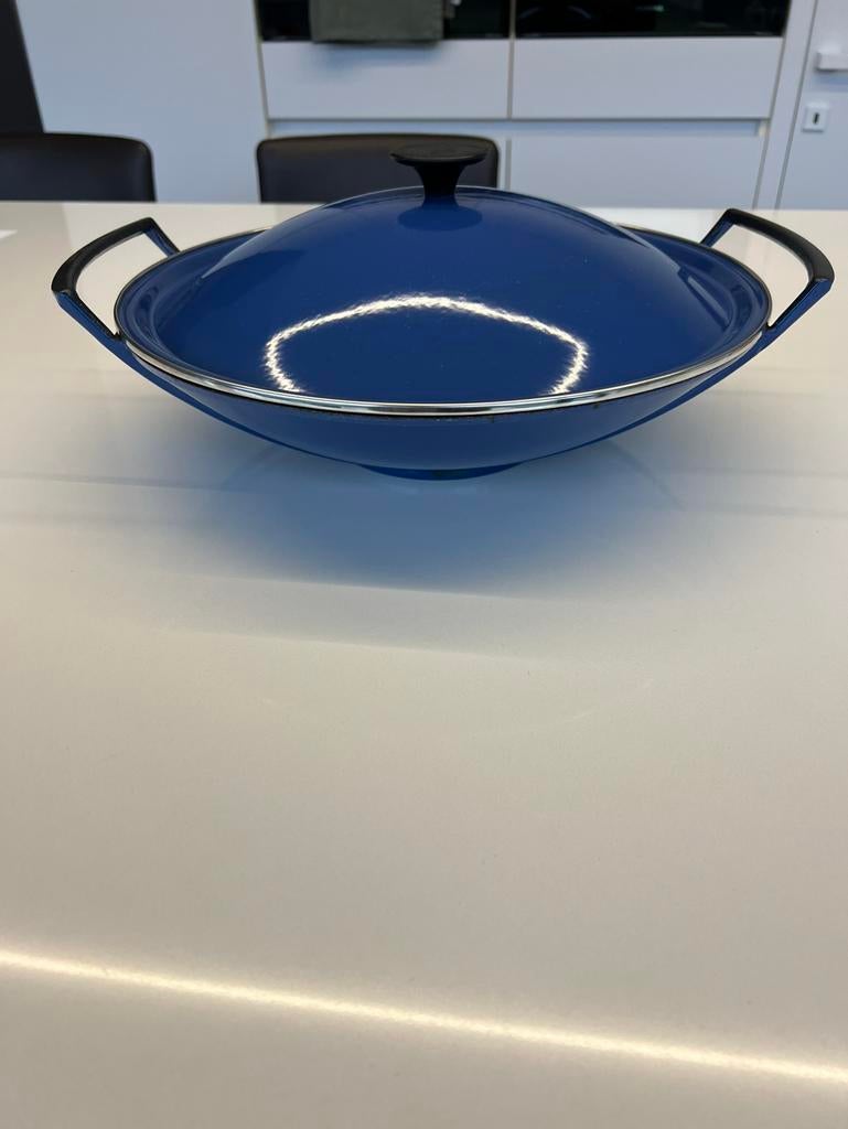Gietijzeren wok van Le Creuset met deksel, Ophalen, Gebruikt, Gietijzer, Wok