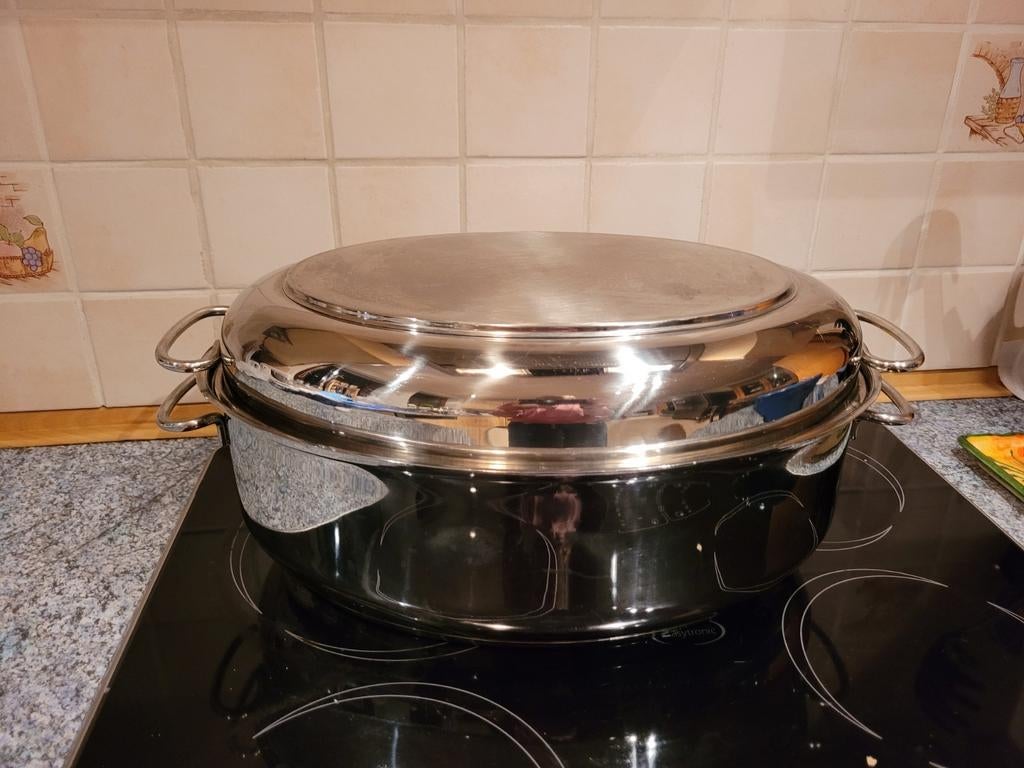Berfhoff dubbele ovale braadpan, Huis en Inrichting, Keuken | Potten en Pannen, Ophalen, Zo goed als nieuw