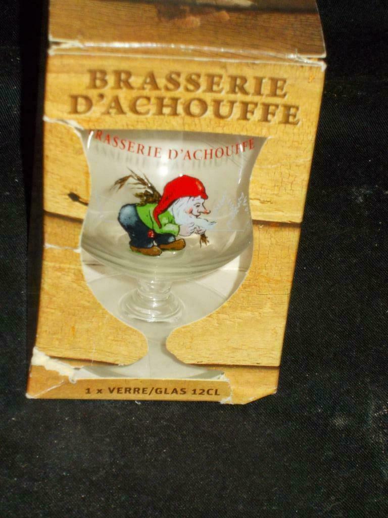 Bierglas.D'Achouffe .Mac Chouffe.la Chouffe In Box.Mini, Ophalen of Verzenden, Gebruikt, Glas of Glazen, Overige merken