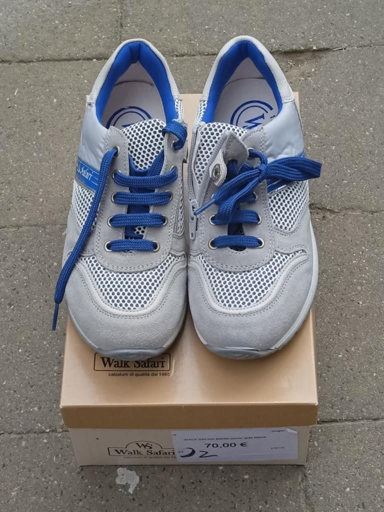 Nieuwe sneakers, grijs met blauw, merk Walk Safari, maat 37, Jongen of Meisje, Schoenen, Nieuw, Ophalen of Verzenden