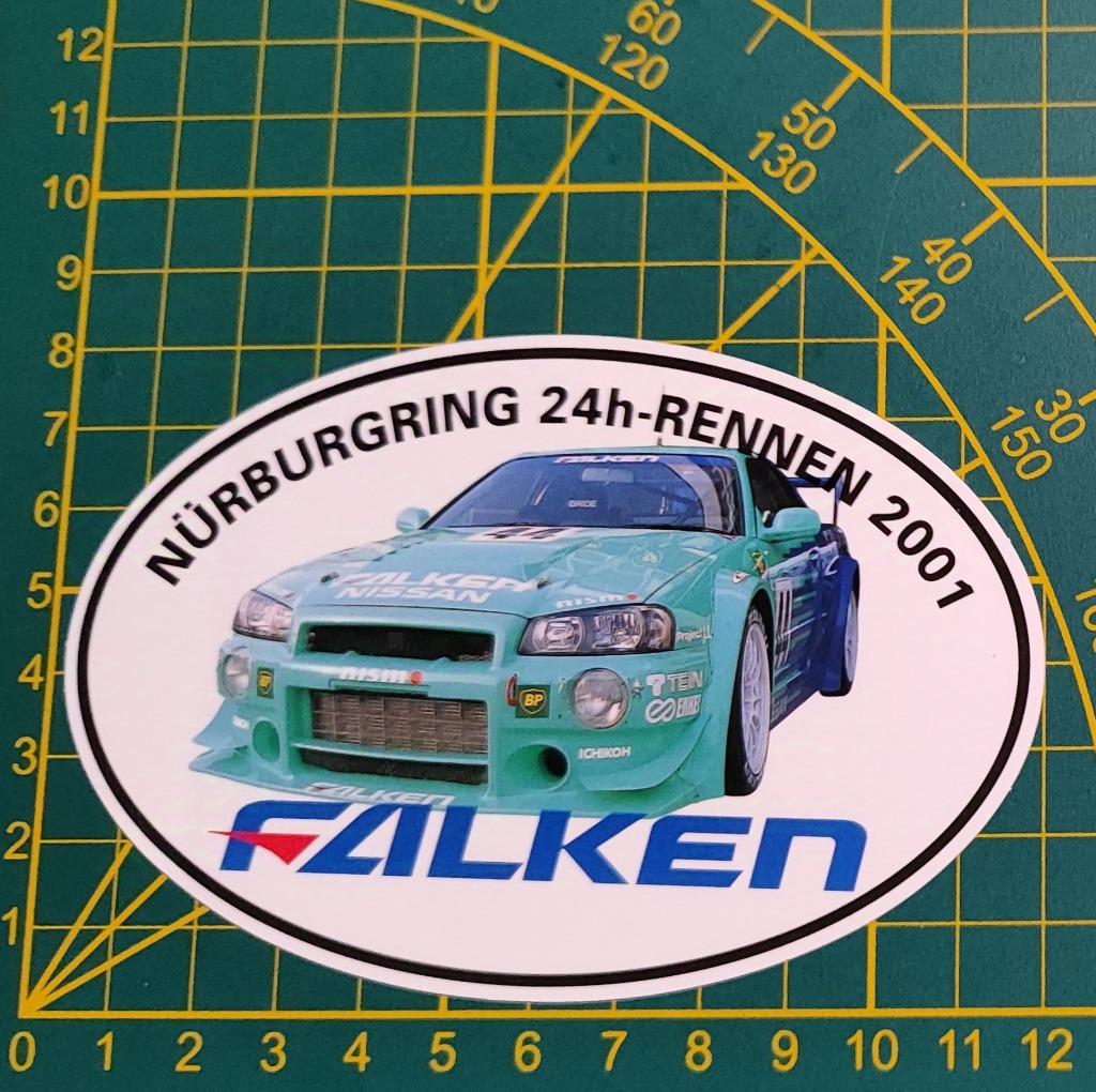 Sticker Nissan Skyline GT-R R34 Falken Nürburgring 2001, Verzamelen, Stickers, Ophalen of Verzenden