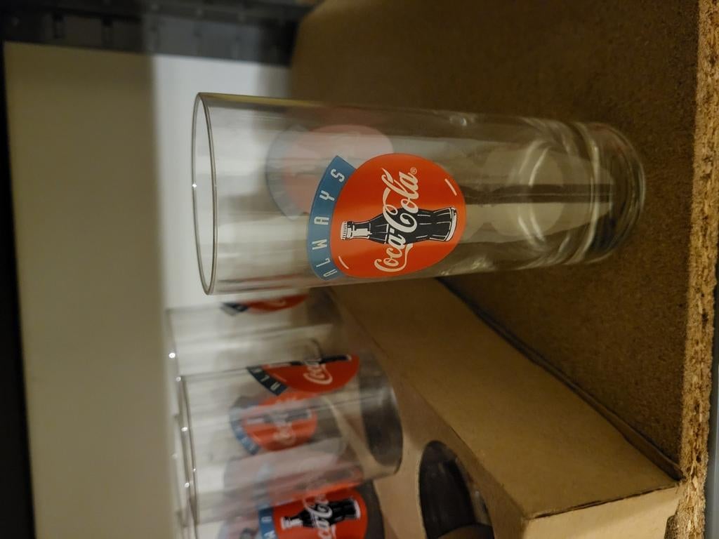12 vintage cola glazen, Verzamelen, Glas en Drinkglazen, Ophalen, Nieuw