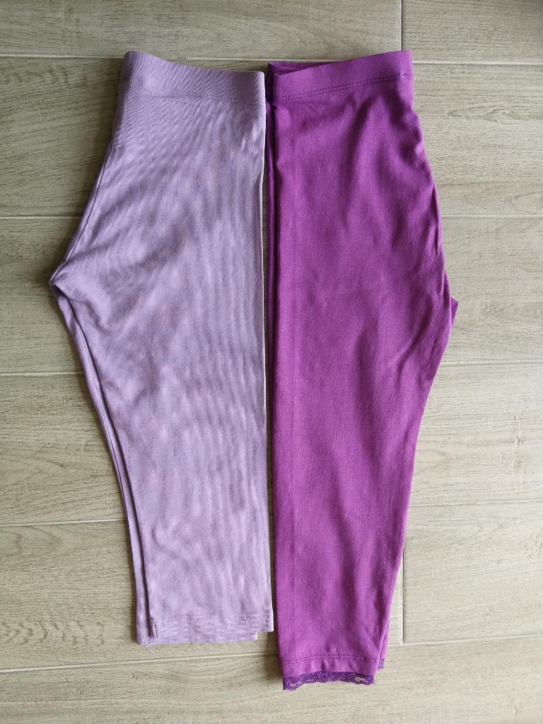 2 paarse capri leggings - maat 140, Kinderen en Baby's, Ophalen of Verzenden, Zo goed als nieuw, Meisje