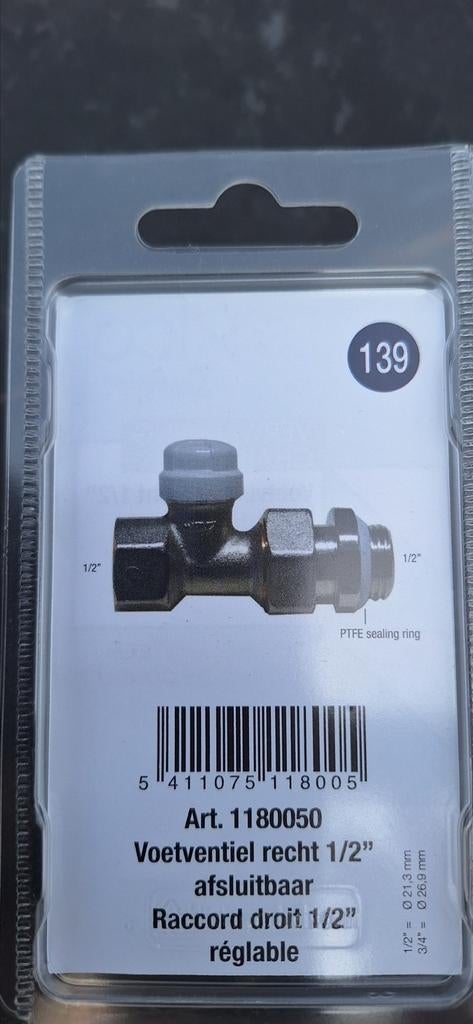 VALVE À PIED DROIT DE 1/2 PO VERROUILLABLE, Enlèvement ou Envoi, Neuf