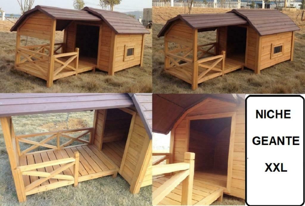 Niche XXL abri chien niche GEANTE + terrasse niche CHIEN, Envoi, Neuf, Niche à chien