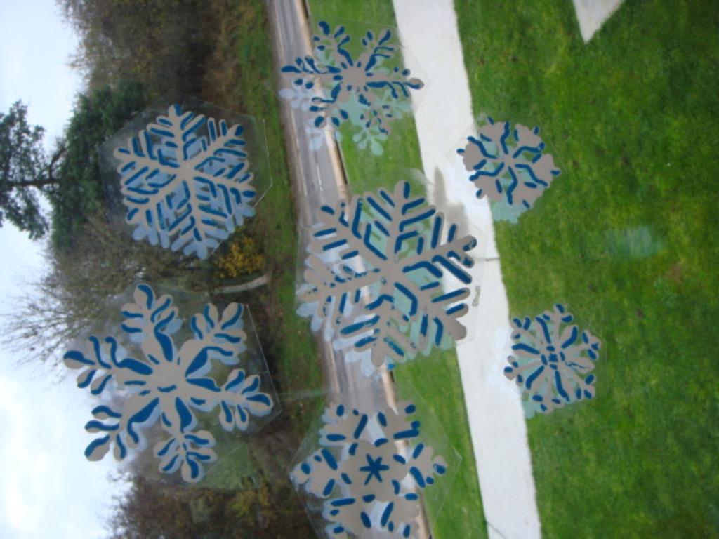 Déco de Noël. Stickers pour fenêtre. Motif: Cristaux glace, Ophalen of Verzenden, Zo goed als nieuw
