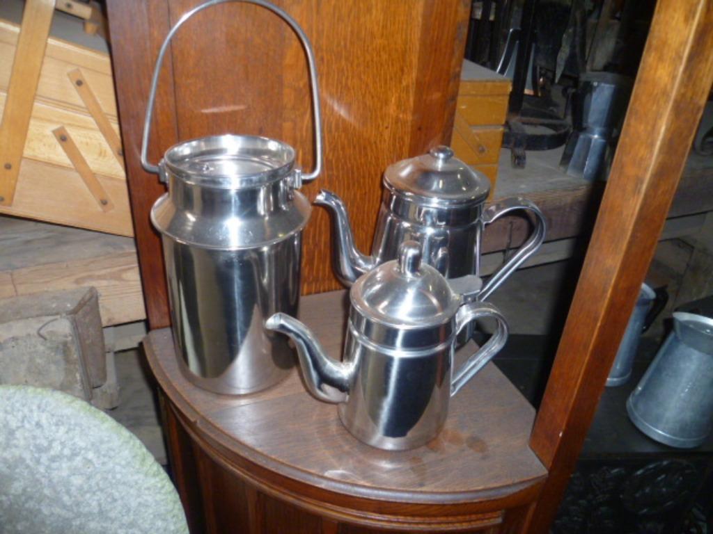 INOXEN MELKKAN/KOFFIE EN THEE KAN, Antiek en Kunst, Curiosa en Brocante, Ophalen of Verzenden