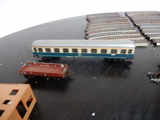 Märklin grote wagon + klein wagonnejte + rails, Enlèvement ou Envoi, Utilisé, Wagon, Märklin