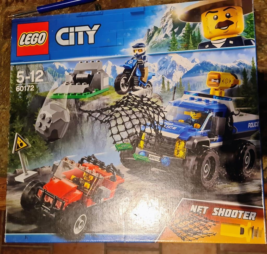 LEGO City Bergpolitie modderweg-achtervolging volledig 60172, Ophalen of Verzenden, Lego