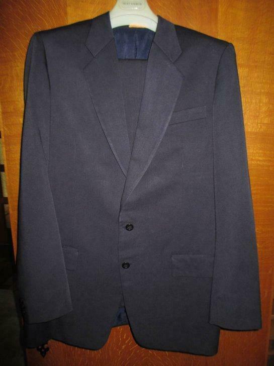 donkerblauw handgemaakt maatpak, Kleding | Heren, Kostuums en vesten, Ophalen of Verzenden, Gedragen