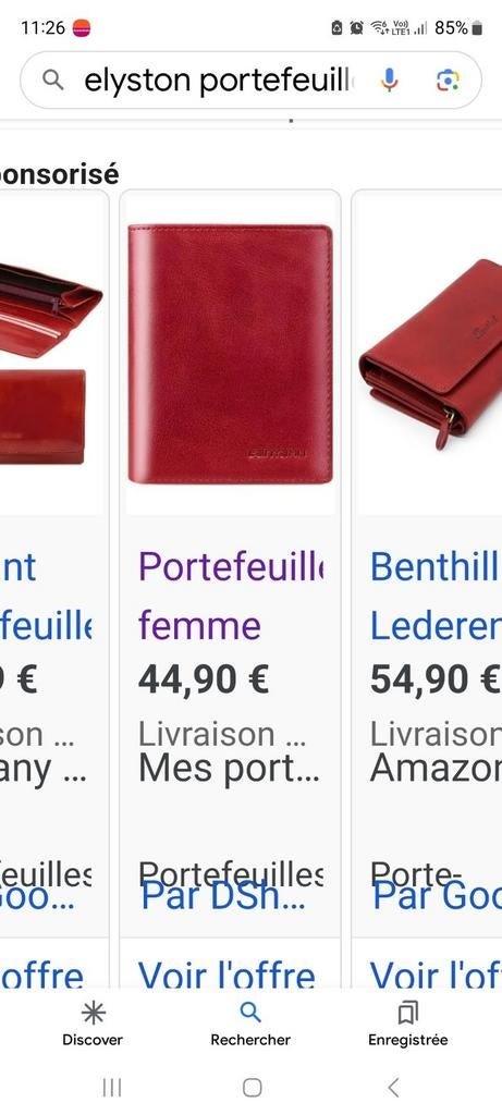 Portefeuille femme rouge de la marque elyston, Enlèvement ou Envoi, Comme neuf, Rouge
