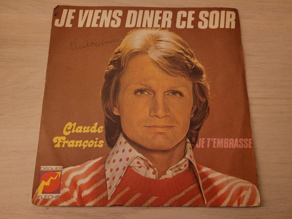 disque vinyl 45 tour Claude François ‎– Je Viens Diner, CD & DVD, Vinyles | Pop, Comme neuf, Enlèvement ou Envoi