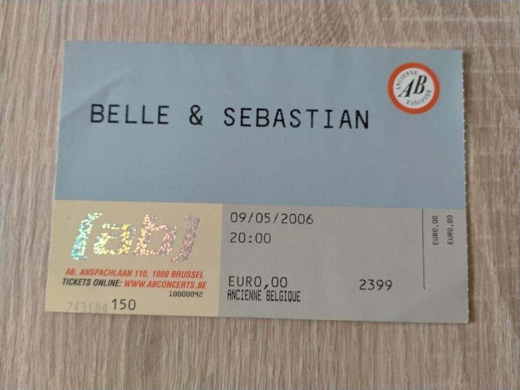 Concertticket Belle & Sebastian AB Brussels 2006, Ophalen, Gebruikt, Overige typen