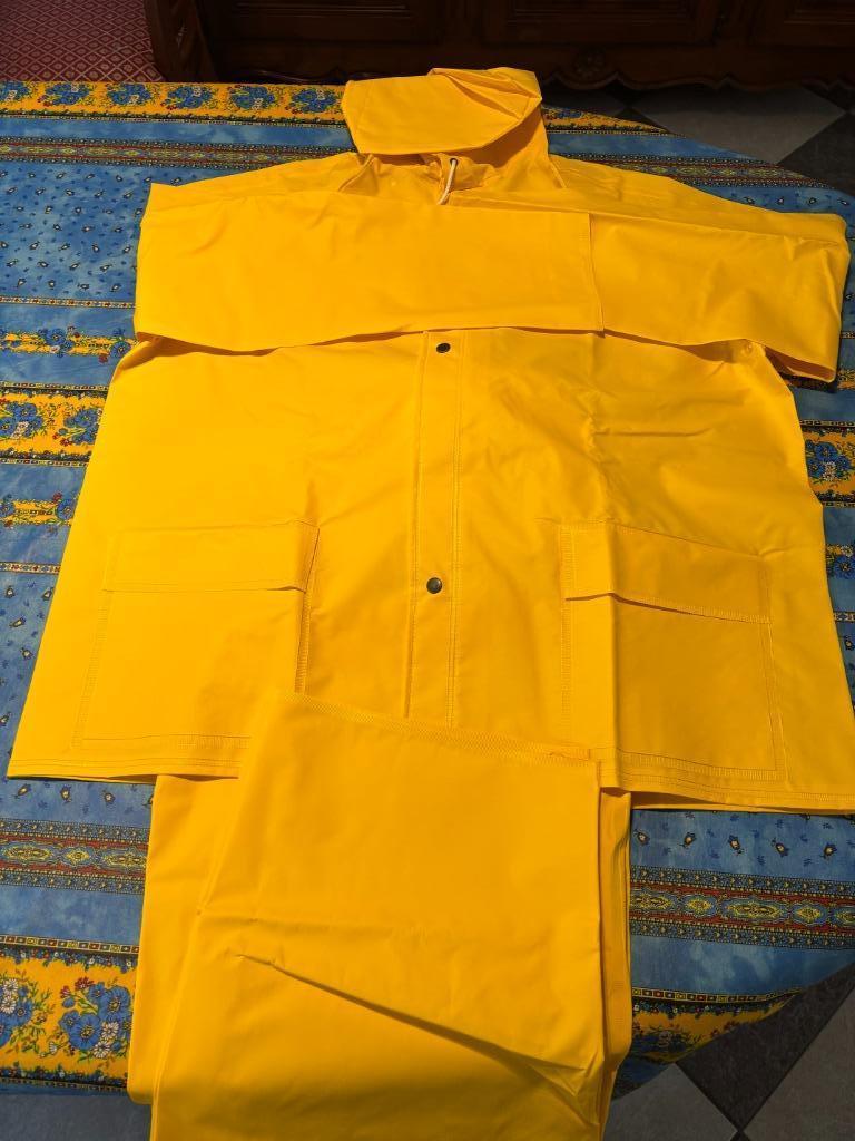 Gele jas + broek XL = 58/60 Sioen - nieuw, Ophalen, Nieuw, Maat 56/58 (XL)