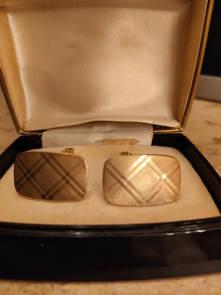 Mooie manchetknopen retro, Handtassen en Accessoires, Manchetknopen, Ophalen of Verzenden, Zo goed als nieuw, Goud