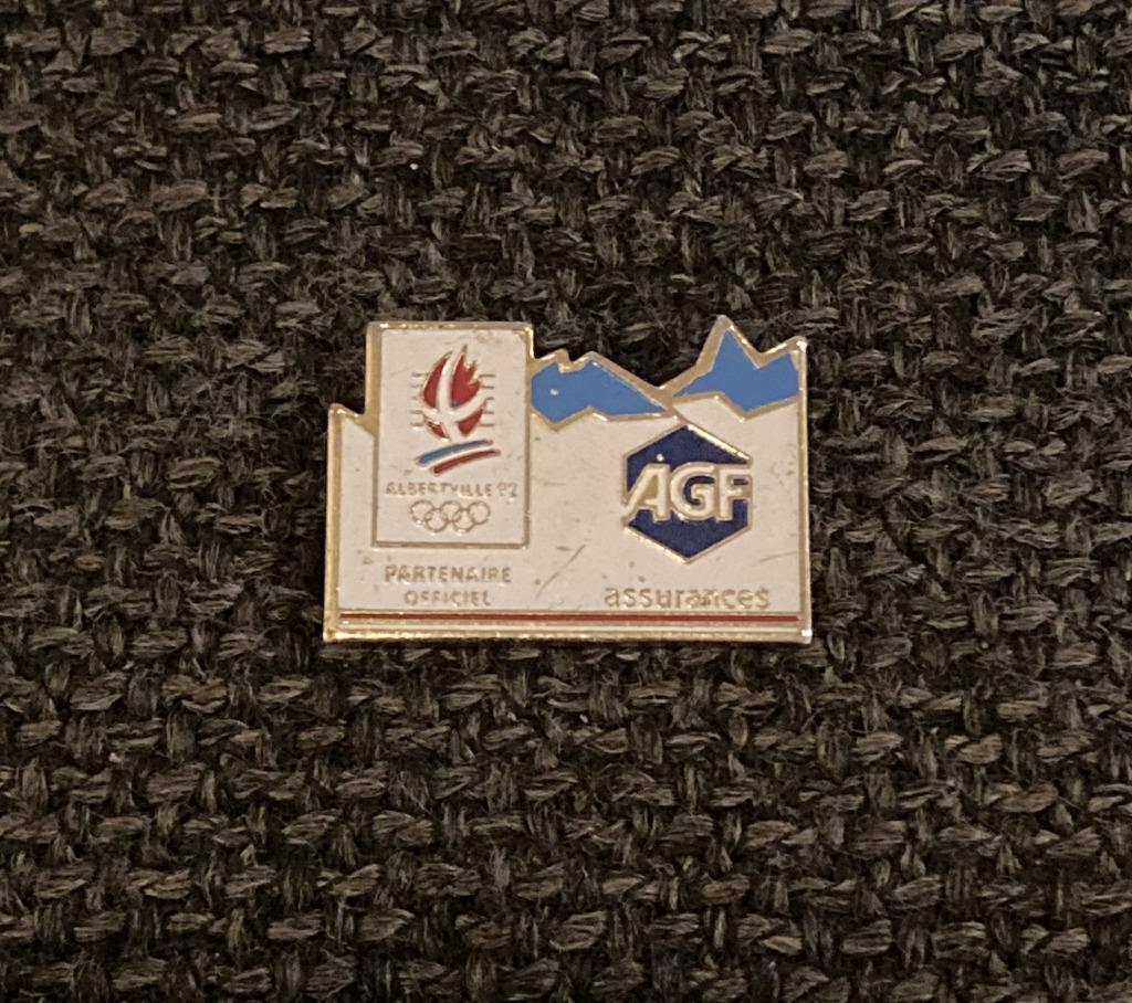 PIN - AGF - OLYMPISCHE SPELEN - JEUX OLYMPIQUES ALBERTVILLE, Collections, Envoi, Utilisé, Sport, Insigne ou Pin's
