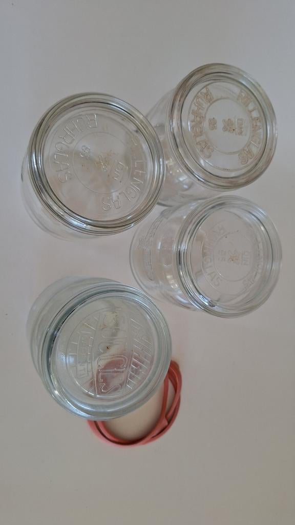 4 potten om te steriliseren ., Ophalen of Verzenden, Gebruikt, Glas, Pot, Bus of Blik