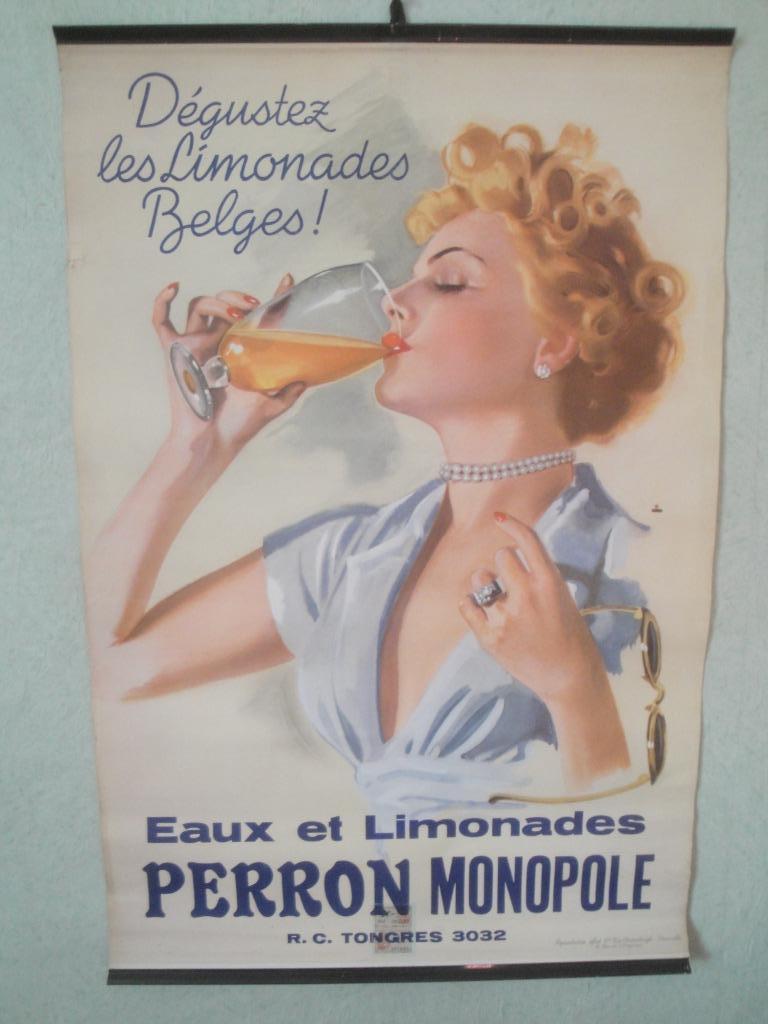 Perron frisdranken affiche zeldzaam, Verzamelen, Ophalen of Verzenden, Zo goed als nieuw, Overige typen