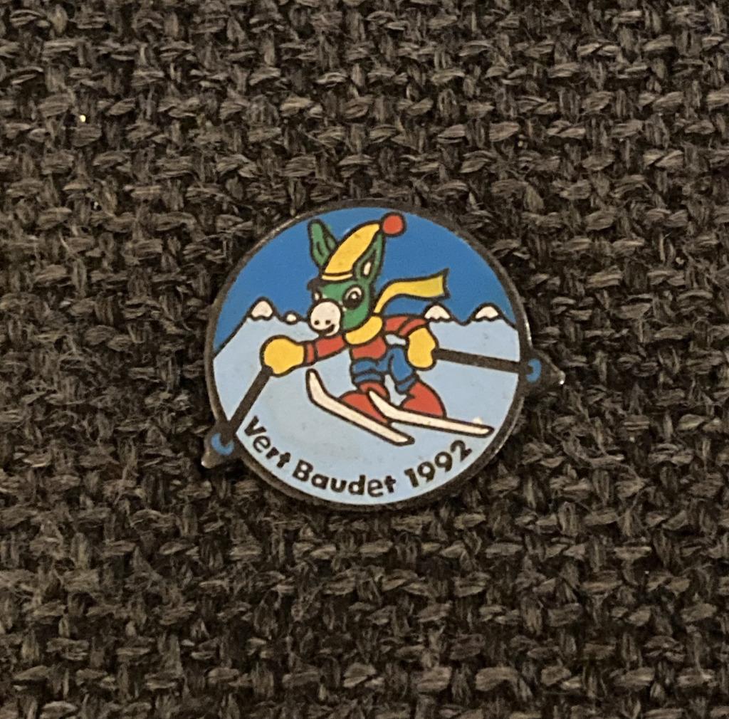 PIN - VERT BAUDET - ALPINE SKI, Envoi, Utilisé, Sport, Insigne ou Pin's