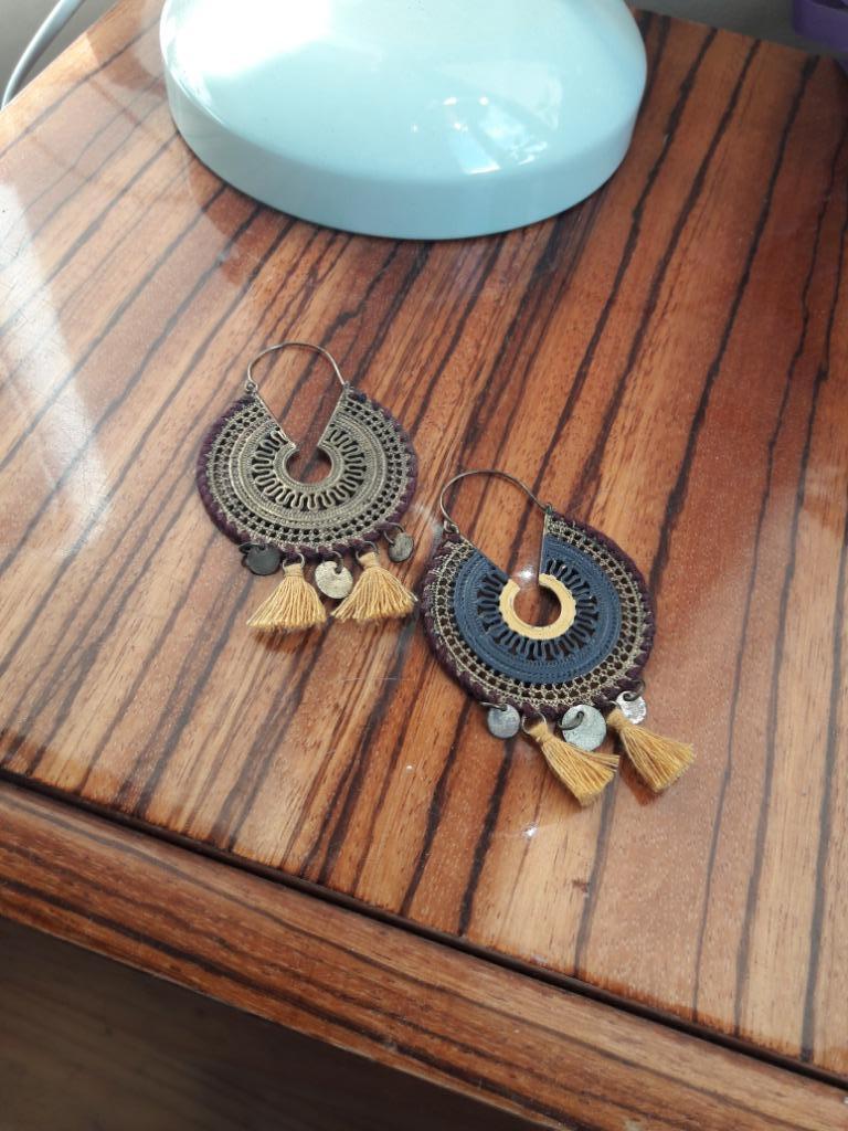 Boucles d'oreilles pendantes créoles cuivrées, Bijoux, Sacs & Beauté, Boucles d'oreilles, Neuf, Pendantes, Autres matériaux, Or