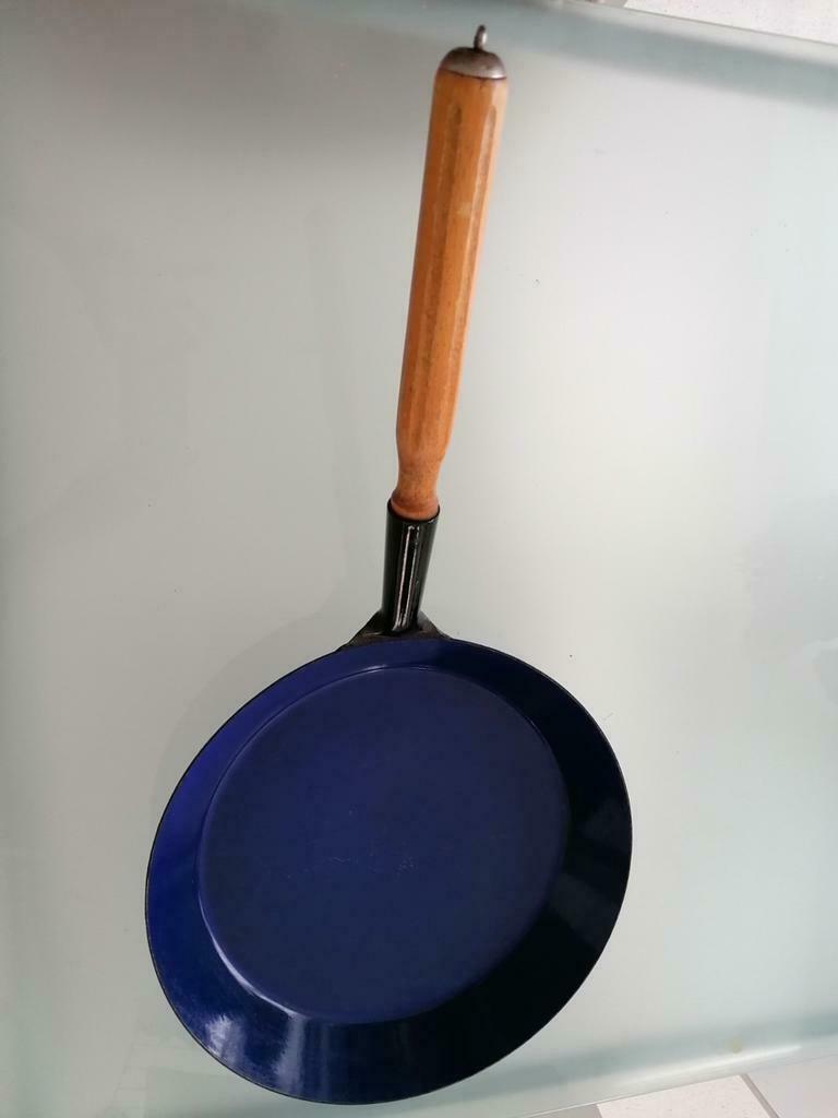 💮vintage belle grande poêle à paella lourde robuste, Maison & Meubles, Enlèvement, Utilisé, Autres matériaux