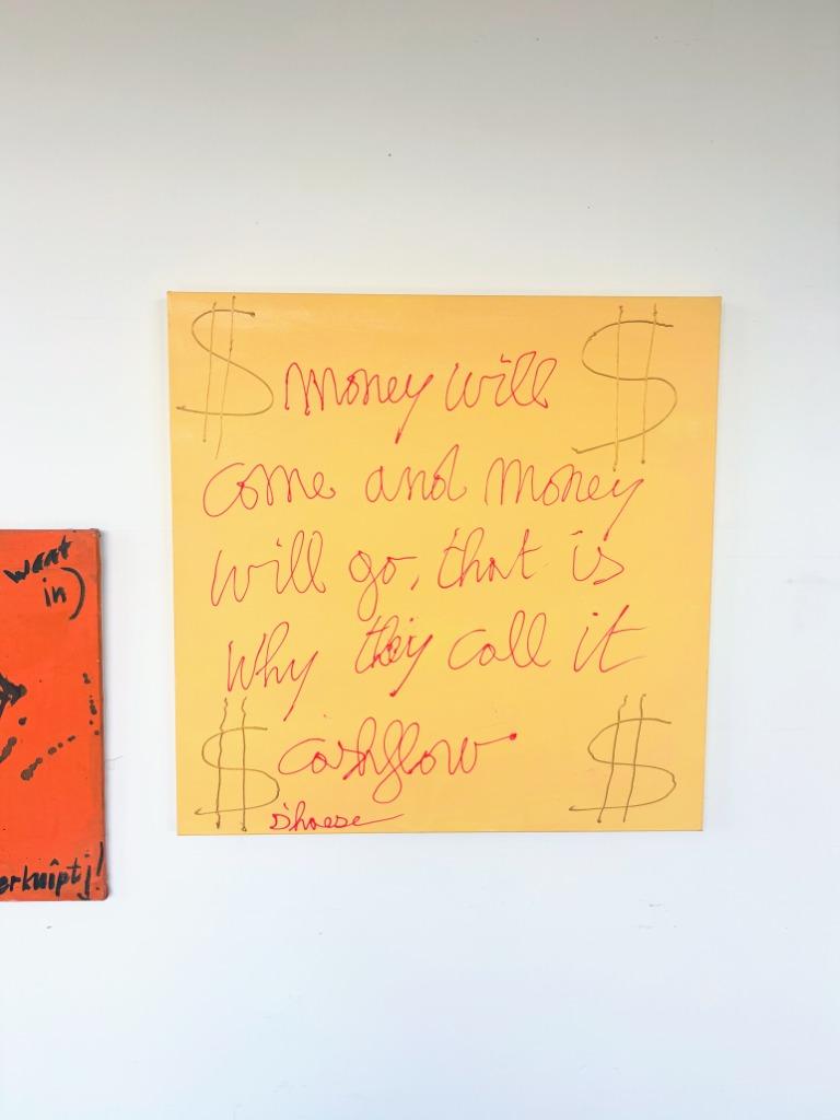 Peinture Cashflow Hannes D'Haese 100x100cm sur toile, Enlèvement