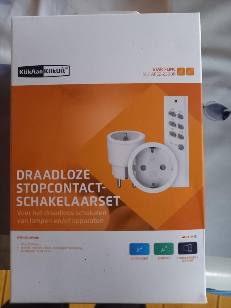 Draadloze stopcontact schakelaarset, Ophalen of Verzenden, Nieuw, Draadloos