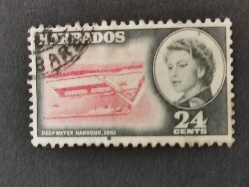 Barbade 1961 - Ouverture du port, Reine Elisabeth II, Enlèvement ou Envoi, Affranchi, Amérique centrale