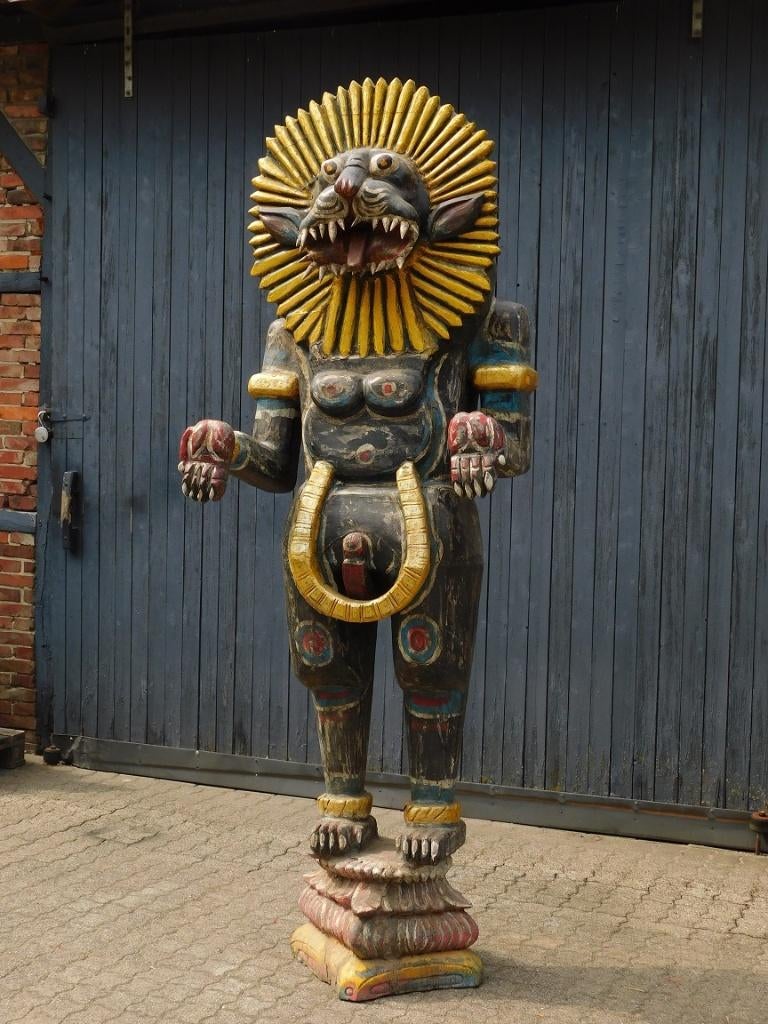 Historische Balinese tijger zwart II XXL - handgemaakt, Antiek en Kunst, Kunst | Designobjecten, Ophalen of Verzenden