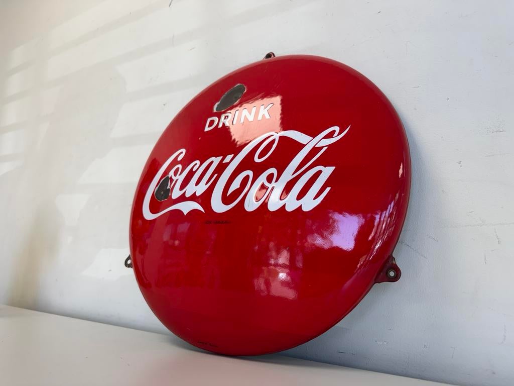 Drink Coca Cola emaille reclamebord, Verzamelen, Ophalen of Verzenden, Gebruikt, Reclamebord