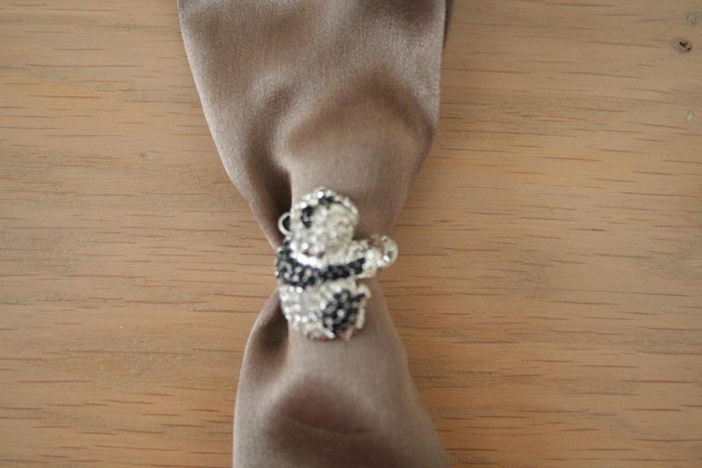 Ring 'panda' met strass *nieuw*, Bijoux, Sacs & Beauté, Bagues, Neuf, Enlèvement ou Envoi, Argent, Avec strass