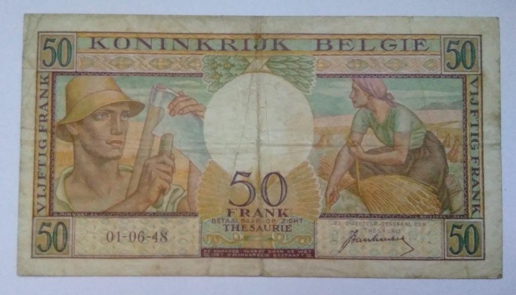 belgie 50 frank - model 1948 - 01-06-48, Ophalen of Verzenden, Los biljet