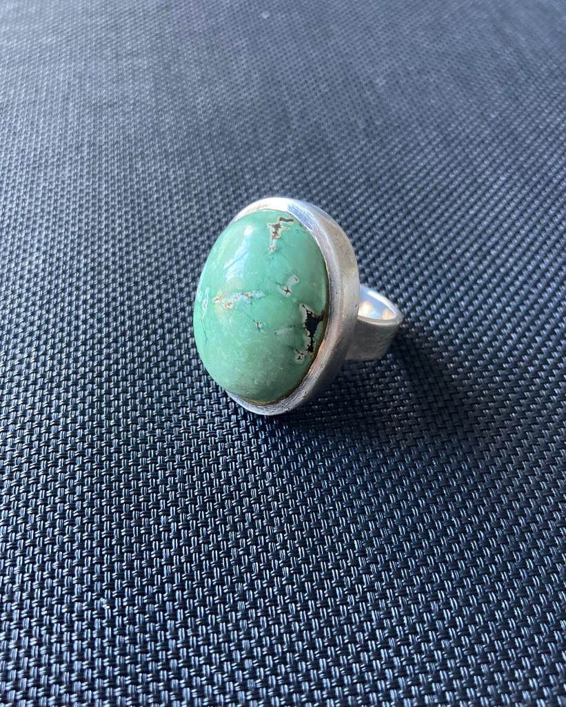 Balinese ring : turquoise /zilver, Handtassen en Accessoires, 18 tot 19, Overige kleuren, Verzenden, Zo goed als nieuw