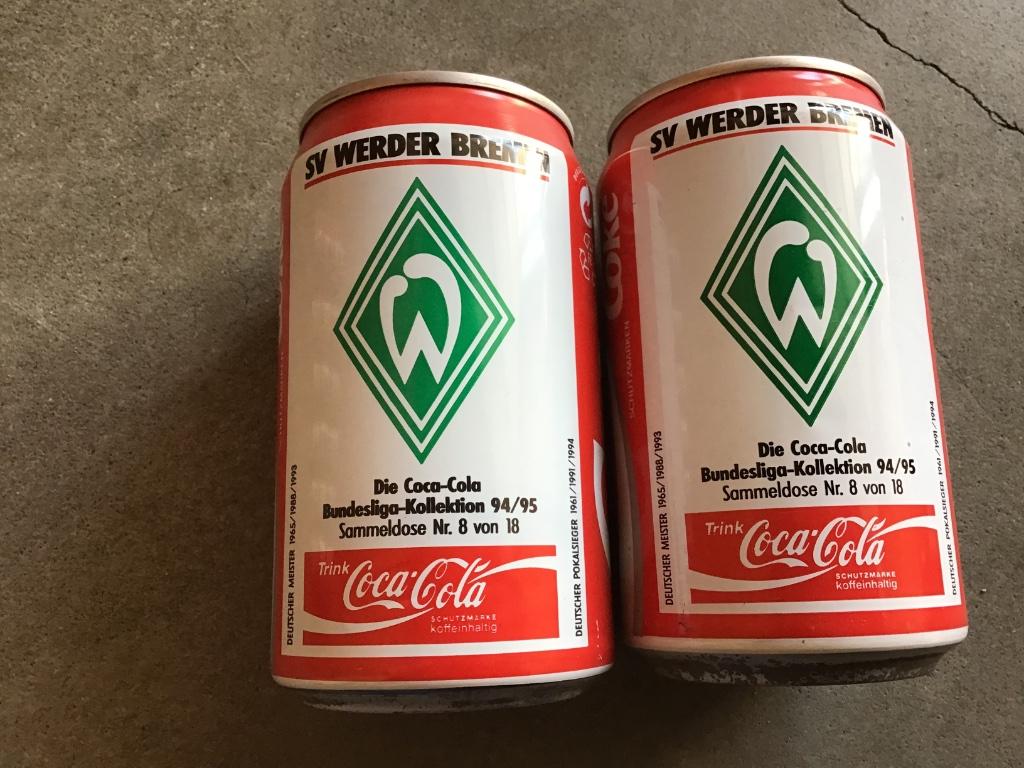 Coca-Cola blikjes duitse Bundesliga 94/95 misdruk, Verzamelen, Ophalen of Verzenden, Gebruikt, Verpakking