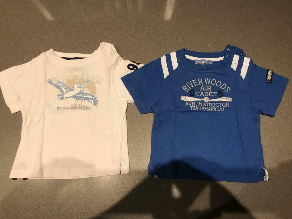 Set van 2 T-shirts River woods - 9 maand, Ophalen of Verzenden, Zo goed als nieuw, Jongetje, Shirtje of Longsleeve