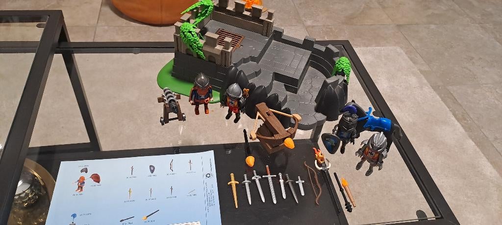 Playmobil Middeleeuws Kasteel met Ridders & Katapult, Ophalen of Verzenden, Zo goed als nieuw, Complete set