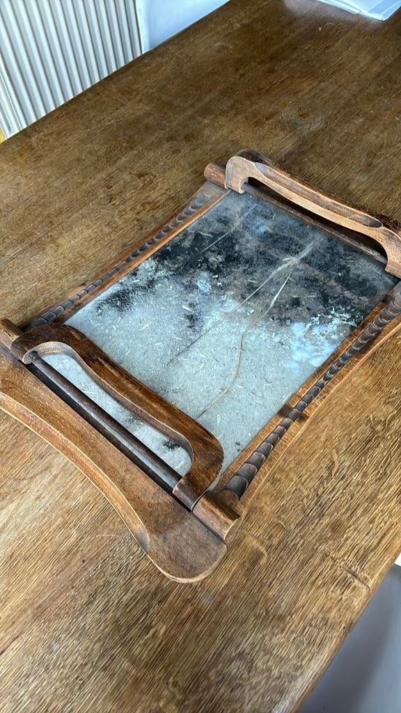 Plateau de service bois et verre, 25 à 50 cm, 50 à 100 cm, Verre, Utilisé