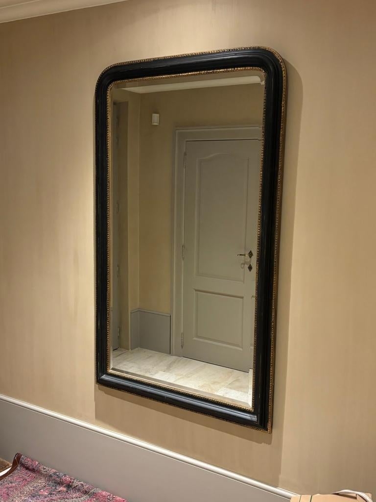 miroir ancien - décoratif - noir/doré, Enlèvement, Rectangulaire, 50 à 100 cm, 150 à 200 cm