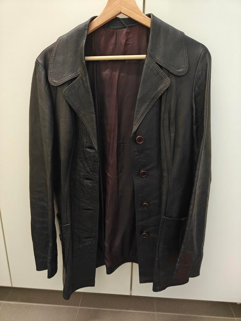 Retro vest Leder, Ophalen of Verzenden, Gedragen, Maat 42/44 (L)