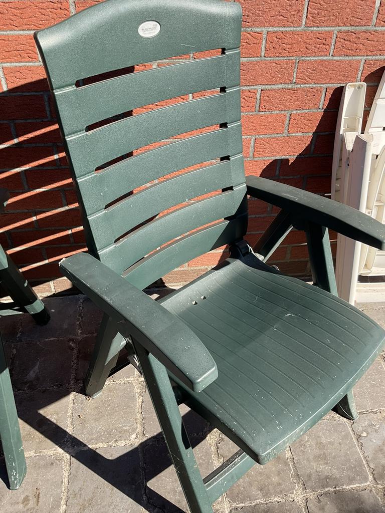6 groene verstelbare Hartman stoelen, Ophalen, Zo goed als nieuw