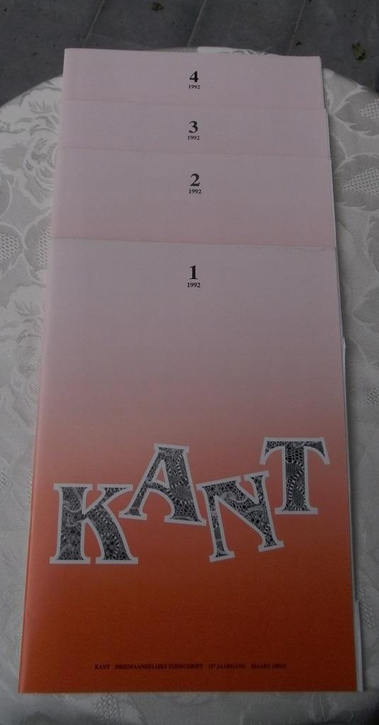 KANT-tijdschriften jaargang 1992 ( 34j. oud) nr.1-2-3-4., Ophalen of Verzenden, Zo goed als nieuw, Boek of Tijdschrift