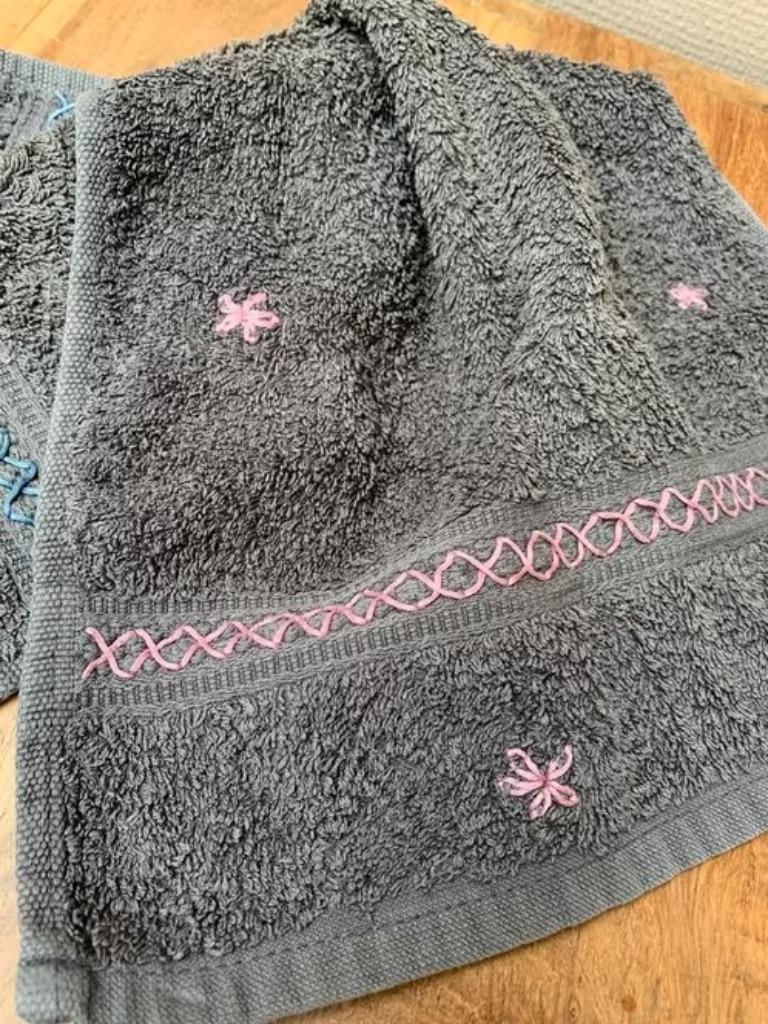 lot de 4 serviettes pour invités -, Enlèvement, Gris
